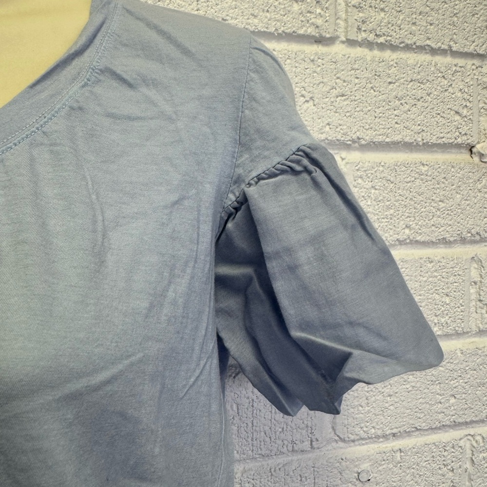 Women's Blue Ruffle Sleeve Top - Picture 5 of 11